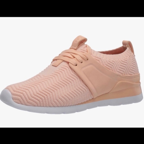 UGG Women’s Willows Sneakers Peach Knit Trainers COMFORTABLE FLAT SHOES 10 - Picture 4 of 11
